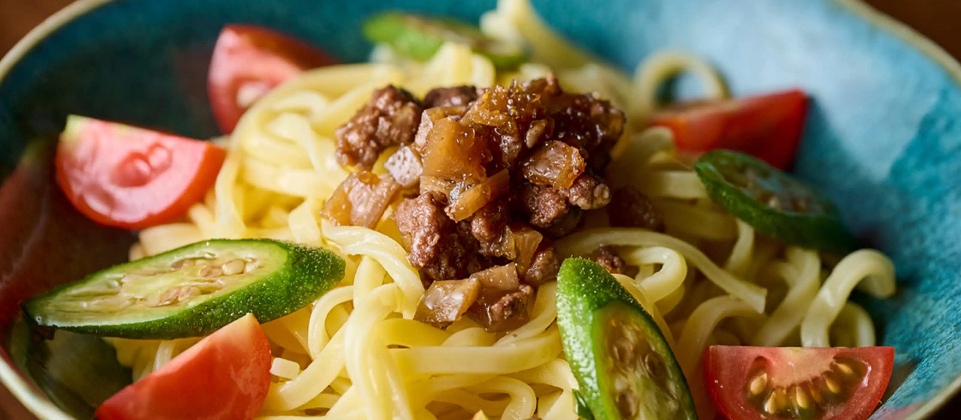 生パスタの3種キノコのまぜ冷麺